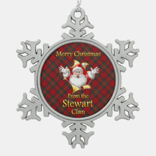 Adorno De Peltre Tipo Copo De Nieve Adorno de Navidad del Clan Escocés Stewart
