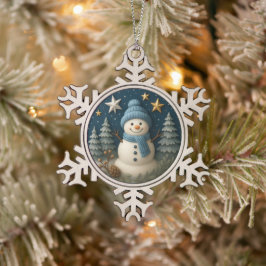 Adorno De Peltre Tipo Copo De Nieve Adorno de regalo de Navidad de muñeco de nieve 3d