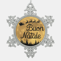 Adorno enmarcado copo de nieve Buon Natale