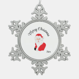 Adorno De Peltre Tipo Copo De Nieve Adorno enmarcado de copo de nieve: Santa Claus