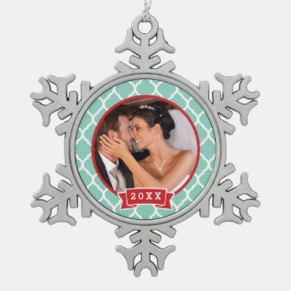 Adorno De Peltre Tipo Copo De Nieve Adorno Personalizado de Foto de Boda