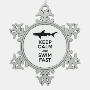 Adorno De Peltre Tipo Copo De Nieve Advertencia divertida del tiburón - guarde la
