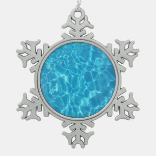 Adorno De Peltre Tipo Copo De Nieve Agua de Piscina Azul Celeste Cristalina