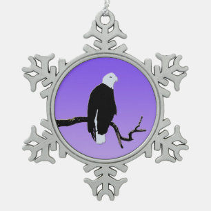 Adorno De Peltre Tipo Copo De Nieve Águila calva al atardecer - Original Arte de Vida 