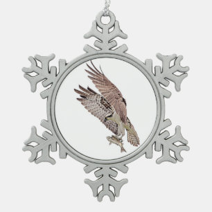 Adorno De Peltre Tipo Copo De Nieve Águila pescadora con un pez