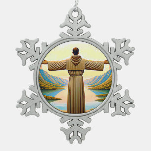 Adorno De Peltre Tipo Copo De Nieve AI San Francisco de Asís como Franciscano 2