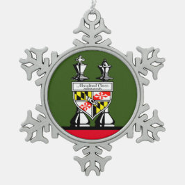 ADORNO DE PELTRE TIPO COPO DE NIEVE AJEDREZ DE MARYLAND