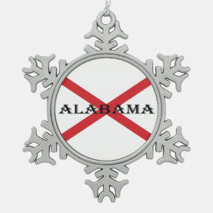 Adorno De Peltre Tipo Copo De Nieve Alabama y Bandera ornamentada
