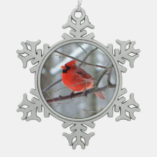 Adorno De Peltre Tipo Copo De Nieve Alegre Ornamento del Cardenal Snowflake