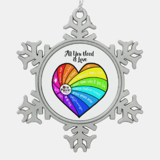 Adorno De Peltre Tipo Copo De Nieve All You Need is Love