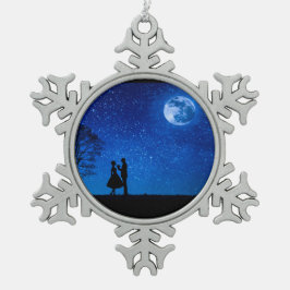 Adorno De Peltre Tipo Copo De Nieve Amantes bajo luna llena