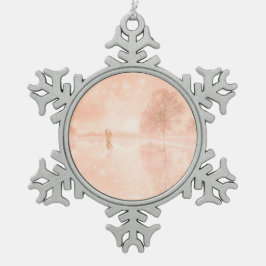 Adorno De Peltre Tipo Copo De Nieve Amantes en un estanque congelado