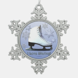 Adorno De Peltre Tipo Copo De Nieve ¡Amo el patinar!