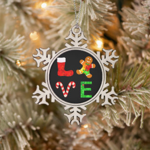 Adorno De Peltre Tipo Copo De Nieve AMOR A los Navidades del autismo