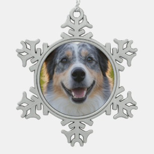 Adorno De Peltre Tipo Copo De Nieve Añadir Personalizar de fotografía Mascota