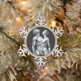 Adorno De Peltre Tipo Copo De Nieve Android Union: Couple Pewter Snowflake Ornament