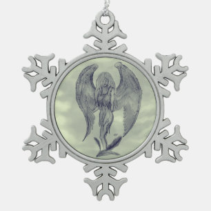 Adorno De Peltre Tipo Copo De Nieve Ángel al estilo tatuaje