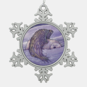 Adorno De Peltre Tipo Copo De Nieve Ángel de oso polar alado