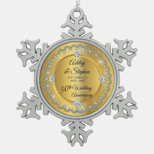 Adorno De Peltre Tipo Copo De Nieve Aniversario de boda elegante de los diamantes