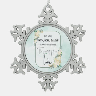 Adorno De Peltre Tipo Copo De Nieve Aniversario del Boda religioso Fe Esperanza Amor