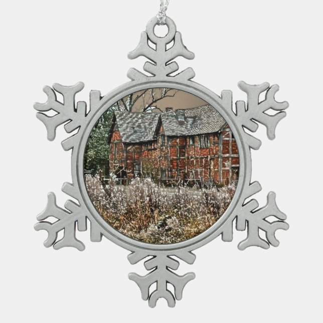 ADORNO DE PELTRE TIPO COPO DE NIEVE ANTIGUO INGLATERRA (Anverso)
