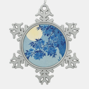 Adorno De Peltre Tipo Copo De Nieve Árbol azul bajo la luz de la luna: noche de flor d