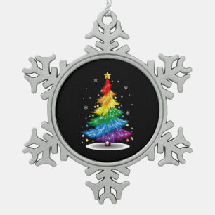 Adorno De Peltre Tipo Copo De Nieve Árbol de Navidad arcoíris orgullo LGBT gay feliz N