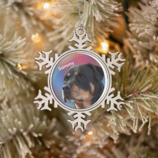 Adorno De Peltre Tipo Copo De Nieve Árbol de Navidad con Foto y Texto Personalizados