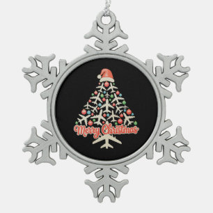 Adorno De Peltre Tipo Copo De Nieve Árbol de Navidad de Avión Piloto Navidad Vacacione