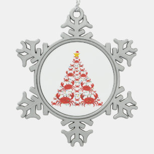 Adorno De Peltre Tipo Copo De Nieve Árbol de Navidad de cangrejo Sombrero de Santa Luc