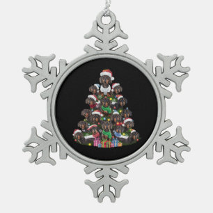Adorno De Peltre Tipo Copo De Nieve Árbol de Navidad de Dachshund