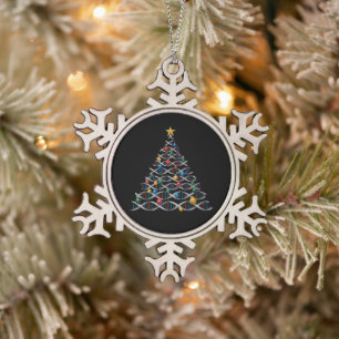 Adorno De Peltre Tipo Copo De Nieve Árbol de Navidad de hélice de ADN Biología Profeso
