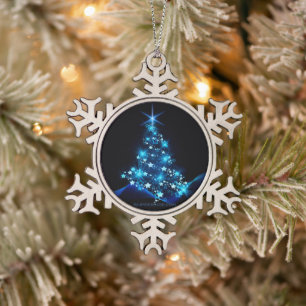 Adorno De Peltre Tipo Copo De Nieve Árbol de Navidad estilizado y brillante de Slipper