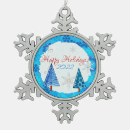 Adorno De Peltre Tipo Copo De Nieve Árbol de Navidad y copo de nieve galvanizado