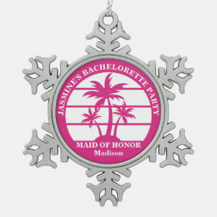 Adorno De Peltre Tipo Copo De Nieve Árbol de Palma Rosa Fuerte Fiesta de Despedida de 