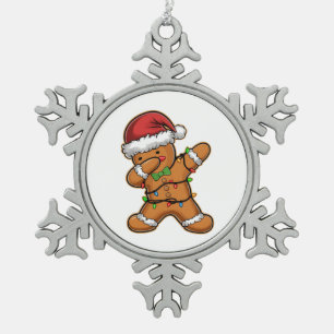 Adorno De Peltre Tipo Copo De Nieve Árbol de pan de jengibre de Navidad con luz dabbin