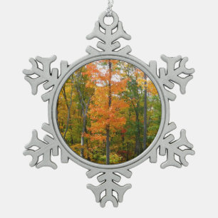 Adorno De Peltre Tipo Copo De Nieve Árboles de Arce de Otoño Fotografía de la Naturale
