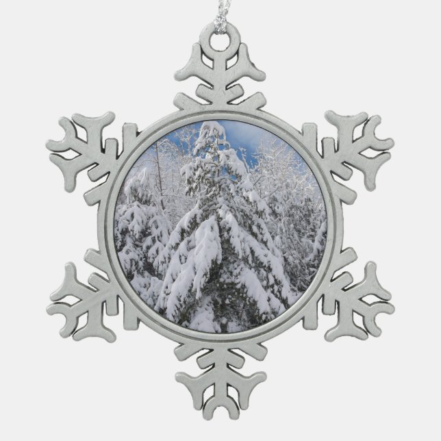 Adorno De Peltre Tipo Copo De Nieve Árboles nevados (Anverso)