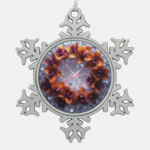 Adorno De Peltre Tipo Copo De Nieve Arreglo floral elegante con orquídeas