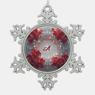 Adorno De Peltre Tipo Copo De Nieve Arreglo floral elegante con orquídeas rojas