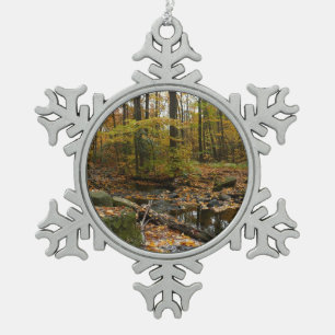 Adorno De Peltre Tipo Copo De Nieve Arroyo Fall Creek con reflejo en el parque Laurel 