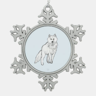 Adorno De Peltre Tipo Copo De Nieve Arte de aerografía digital fotorrealista de lobo á