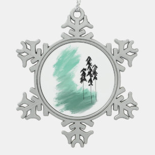 Adorno De Peltre Tipo Copo De Nieve arte de árbol verde escandinavo simple moderno men