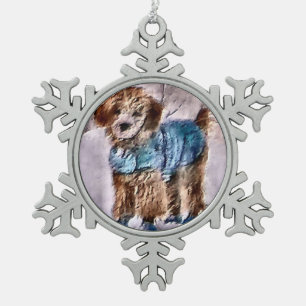 Adorno De Peltre Tipo Copo De Nieve Arte de los Navidades de la carne de perro