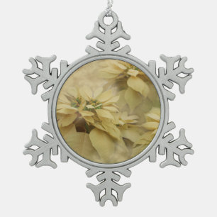 Adorno De Peltre Tipo Copo De Nieve Arte digital de poinsettias de color crema
