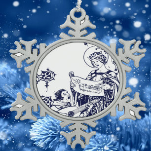 Adorno De Peltre Tipo Copo De Nieve Arte Nouveau de villancistas navideños medievales