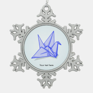 Adorno De Peltre Tipo Copo De Nieve Artesanía de papel de la grúa del origami