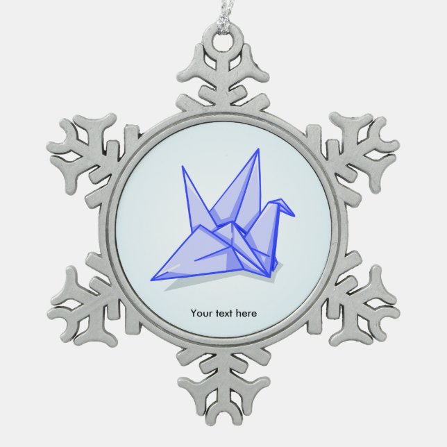 Adorno De Peltre Tipo Copo De Nieve Artesanía de papel de la grúa del origami (Anverso)
