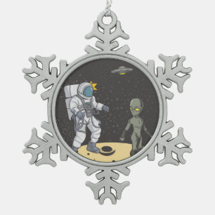 Adorno De Peltre Tipo Copo De Nieve Astronauta y extranjera