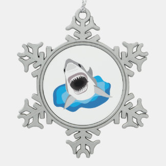 Adorno De Peltre Tipo Copo De Nieve Ataque del tiburón - el gran tiburón blanco salta